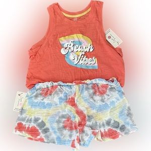 SECRET TREASURES Beach Vibes Tank & Tie Dye Shorts Pajama Set